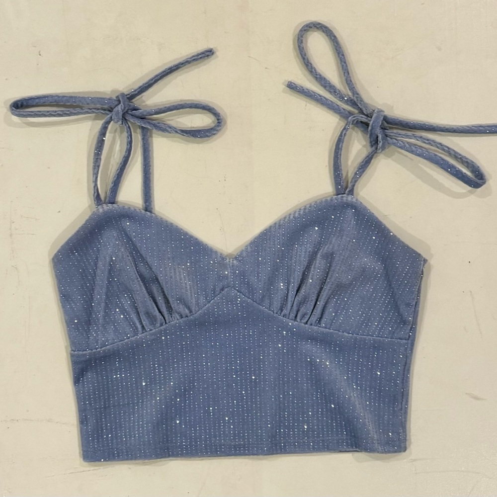 Forever21 Blue Tank With Sequins